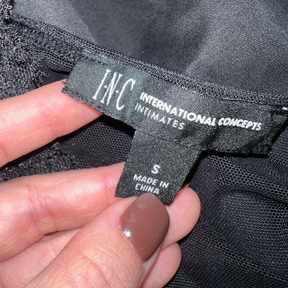 INC International Concepts Sheer Black Long Sleeve Lace Bodysuit (S) NWOT - Picture 5 of 6